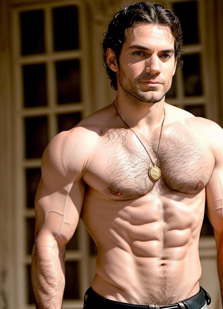 00808-1891306077-hcavi69, 4K, HDR, shirtless, muscular toned body, wearing Witcher wolf medallion.png